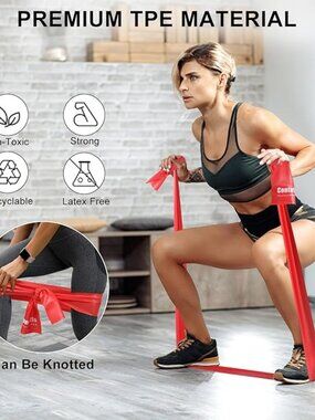 Pack of 5 Elastic Exercise Resistance Bands For Working Out Yoga Pilates